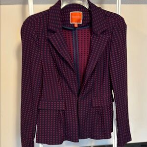 ModCloth purple and navy checkered blazer - size Medium